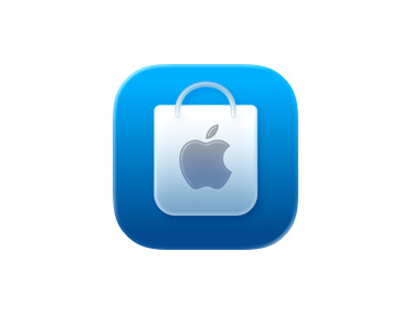 App Apple Store, icône représentant un sac, bleu