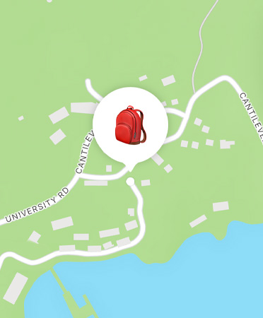 Funcionalidad Encontrar vía satélite en uso, muestra la ubicación de una persona en una montaña