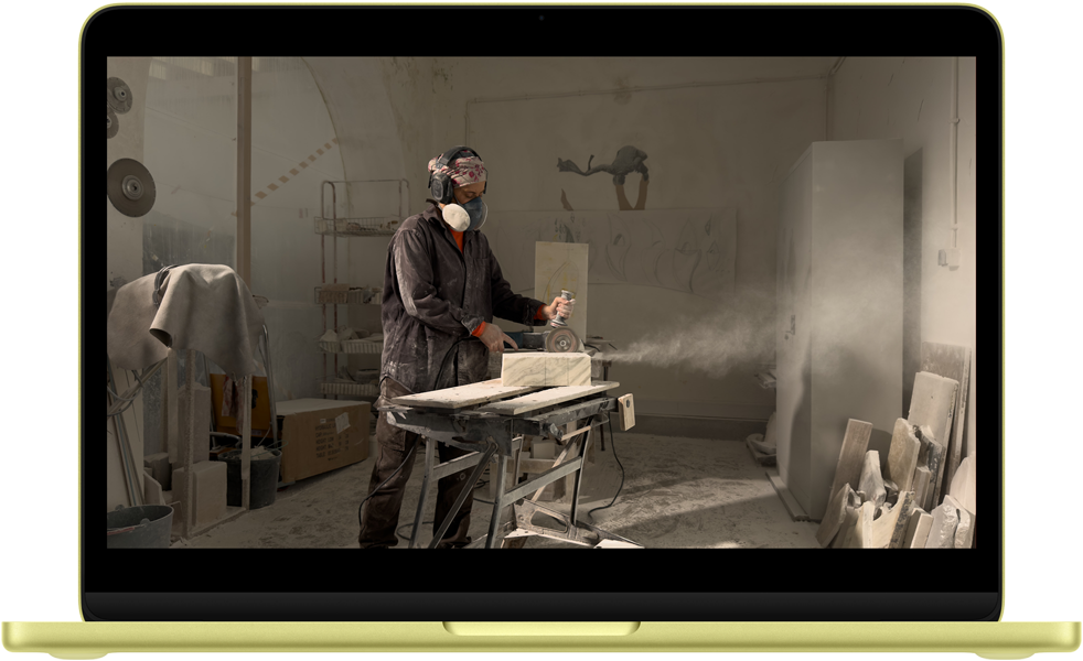 MacBook Neo, citrus colour, scene from Pluribus show onscreen
