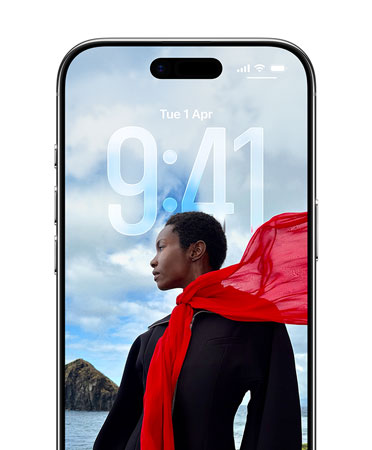 iPhone Lock Screen showing the time adapted to the Lock Screen photo