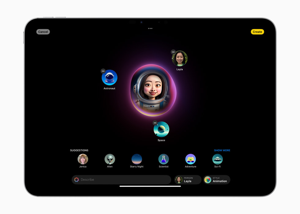 Aplikasi Image Playground baru ditampilkan di iPad Pro.