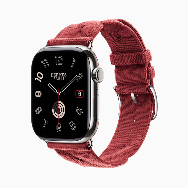 Le bracelet Hermès Torsade sur l’Apple Watch Series 10.