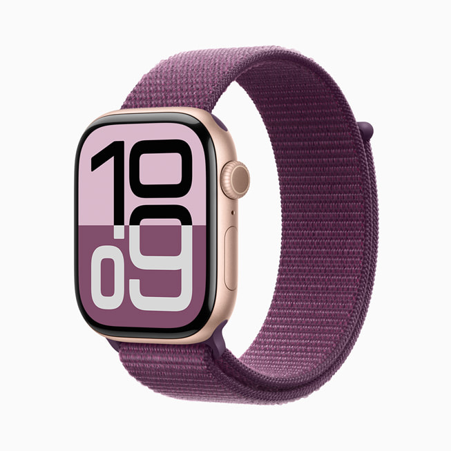 L’Apple Watch Series 10 en aluminium or rose.