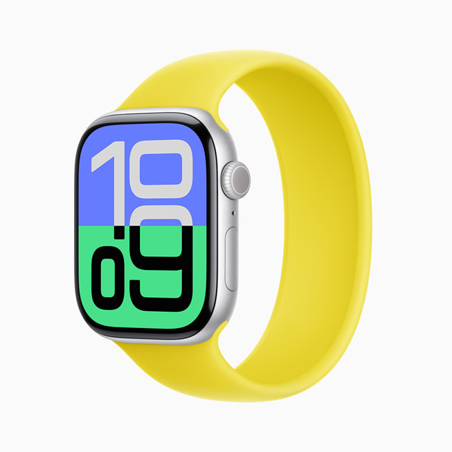 L’Apple Watch Series 10 en aluminium argent.
