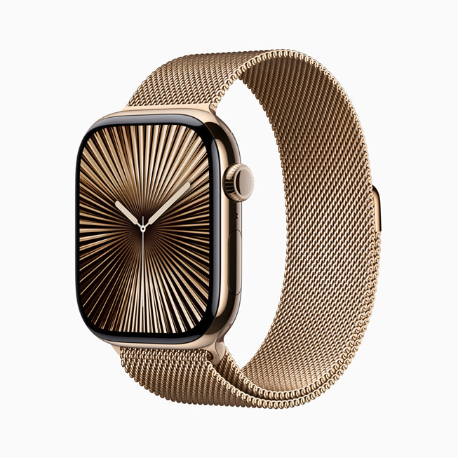 L’Apple Watch Series 10 en titane or.