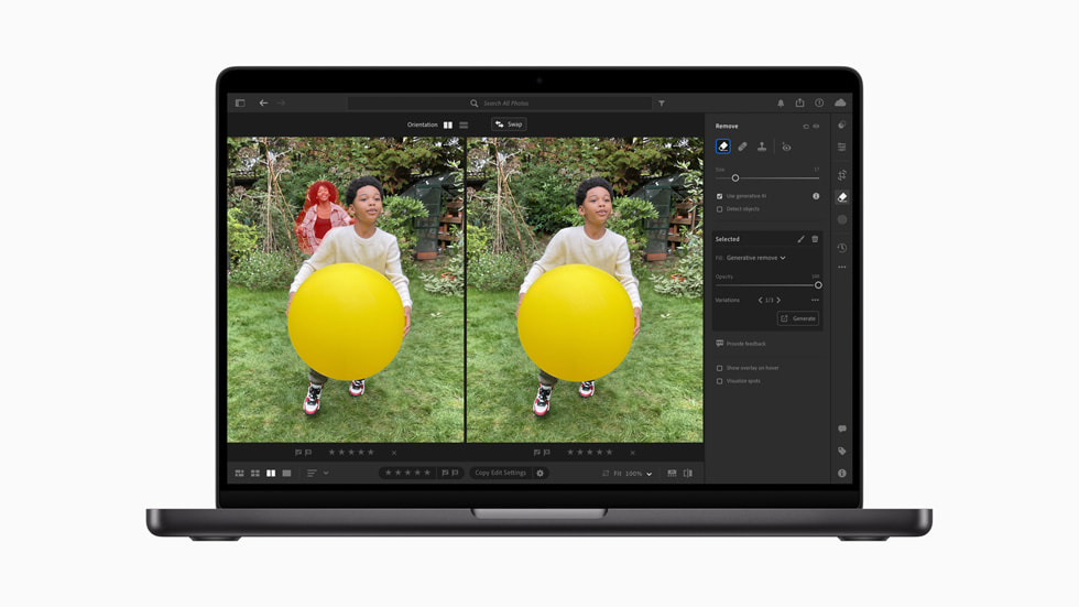 Une capture d’écran d’Adobe Lightroom sur le MacBook Pro.