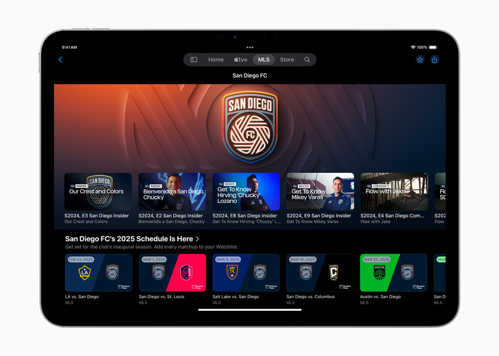 Sunday Night Soccer affiché sur un iPad.