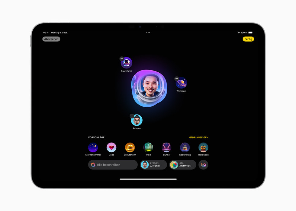 Image Playground auf einem 11" iPad Pro.
