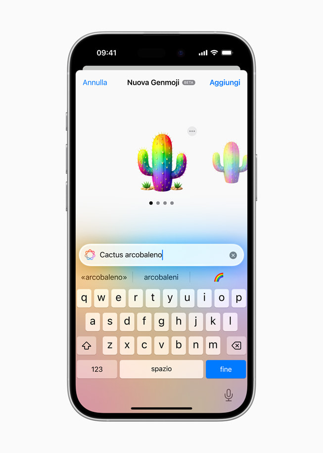 Un iPhone 16 che mostra la creazione di una Genmoji.