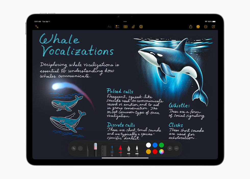 La Baguette graphique dans l’app Notes sur un iPad Air avec puce M3.