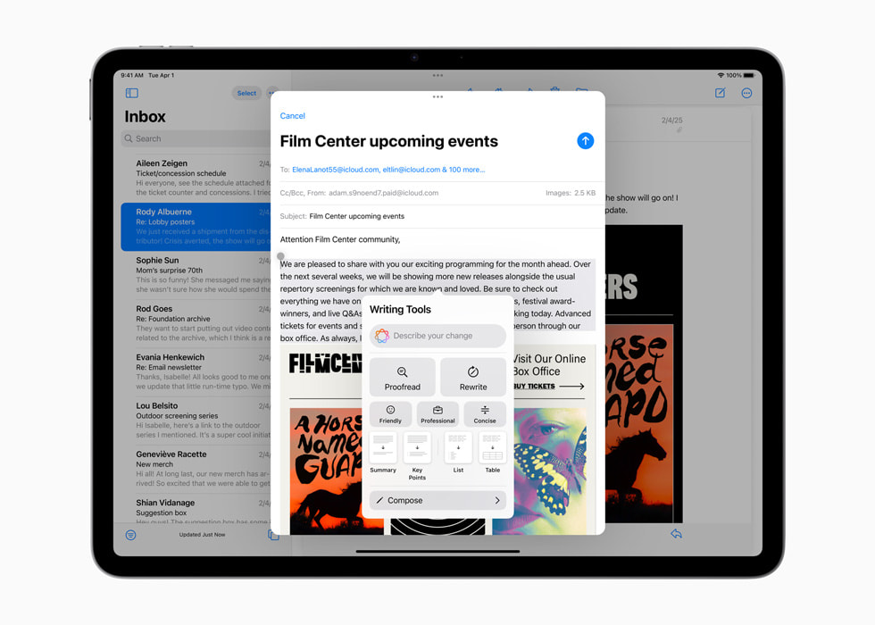 Les Outils d’écriture sur le nouvel iPad Air avec puce M3.