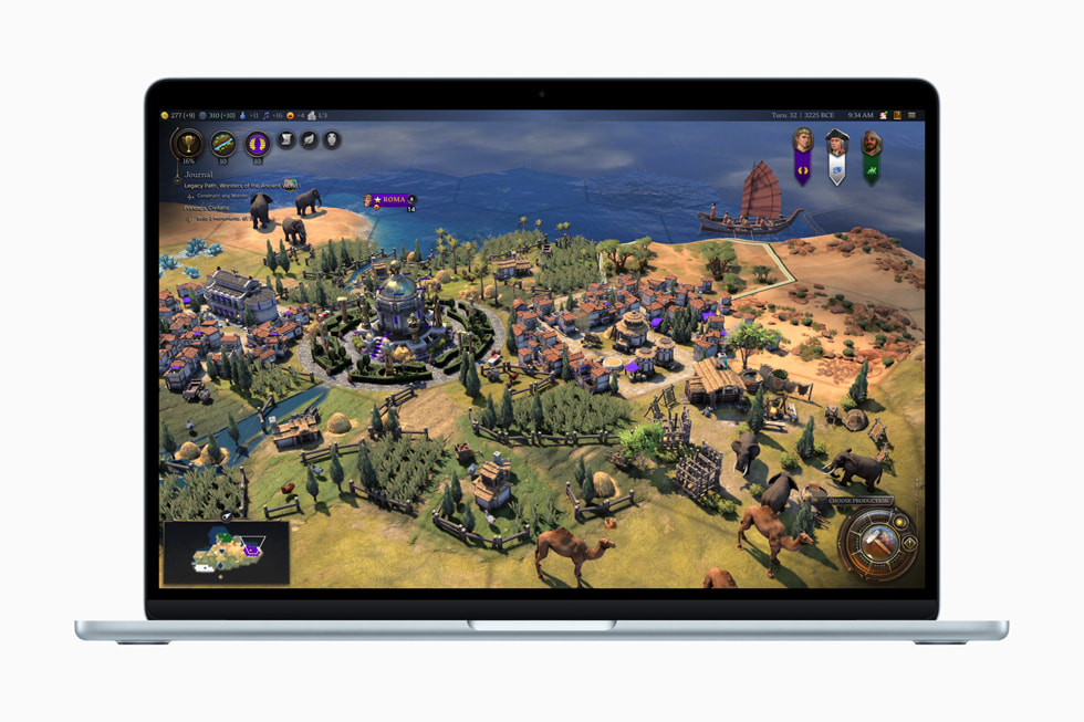 Le jeu Civilization VII sur MacBook Air.