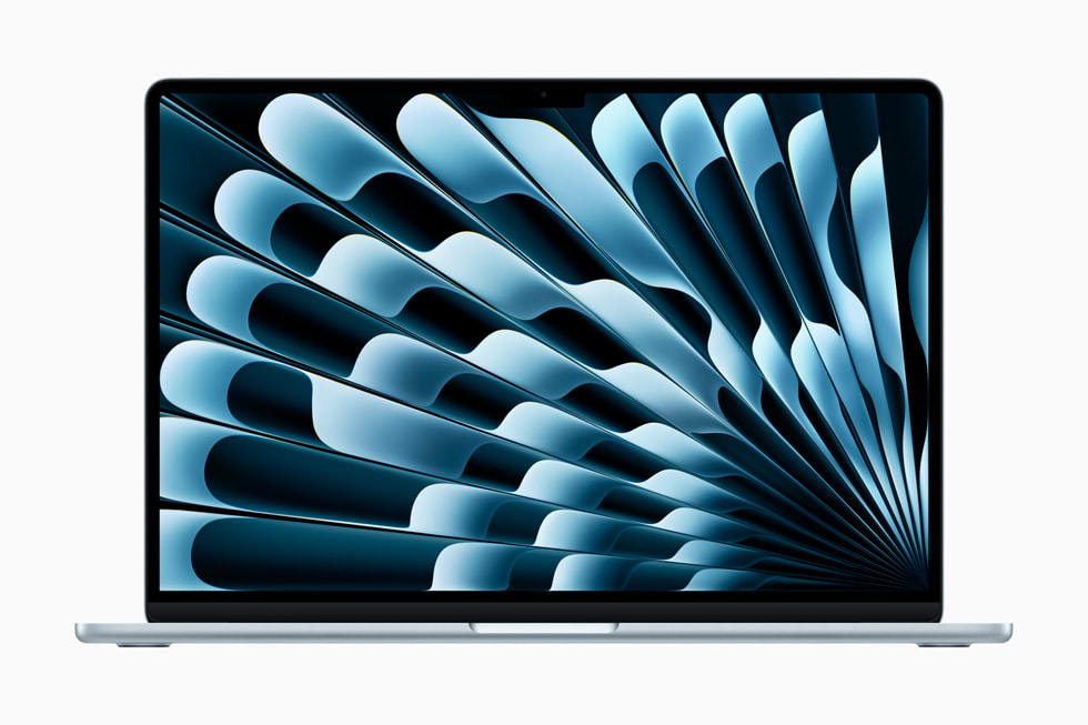 Vue d’un MacBook Air ouvert.