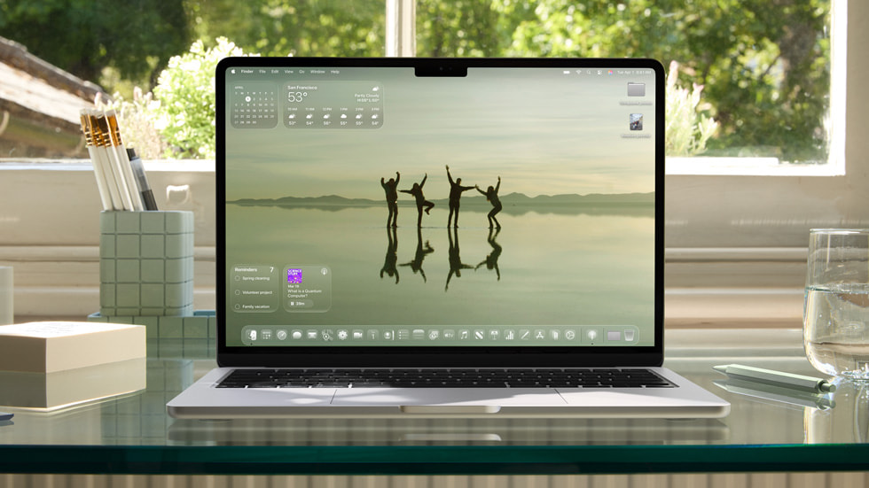 13-inch MacBook Air shows the desktop with a clear look.
