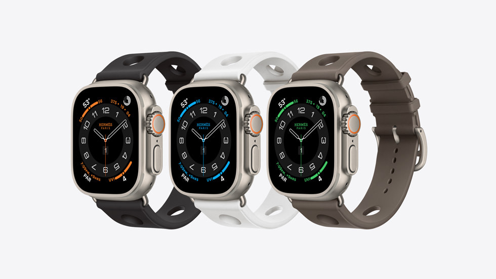 Le nouveau Bracelet Hermès En Mer en caoutchouc pour Apple Watch Ultra 3.