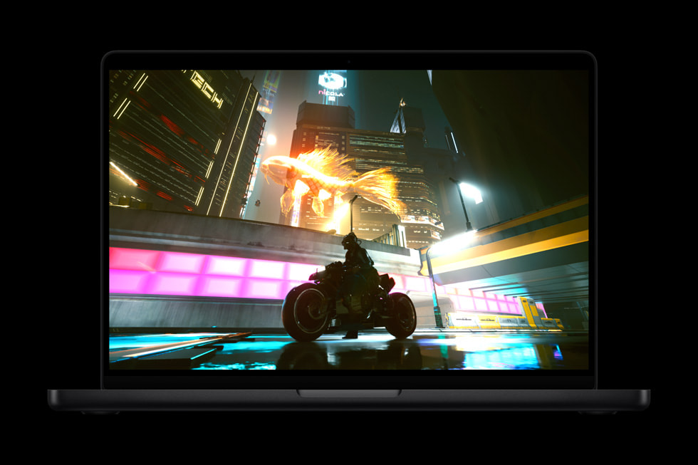 Spillet Cyberpunk 2077 på Mac.