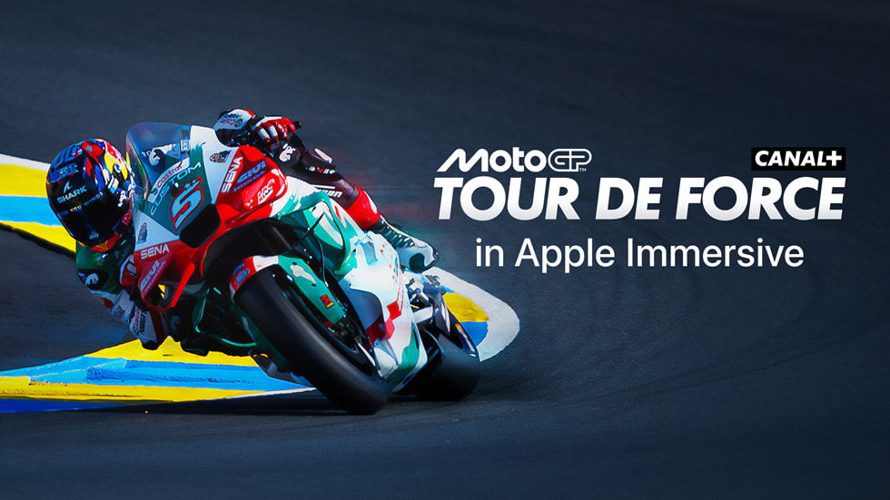 Moto Grand Prix 賽事中，一位車手急速奔馳。
