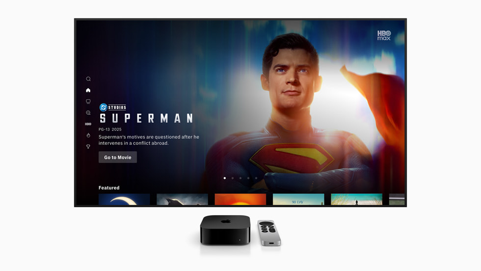 Imagen de la película Superman en la app HBO Max para el Apple TV.