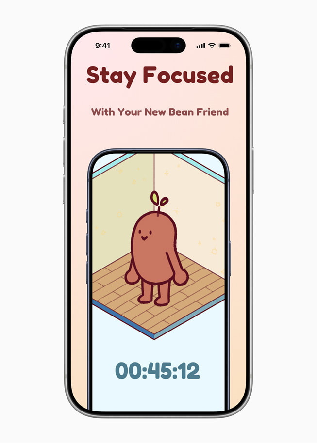 Captura de pantalla tomada en un iPhone 17 Pro que muestra 45 minutos de concentración en la app Focus Friend.