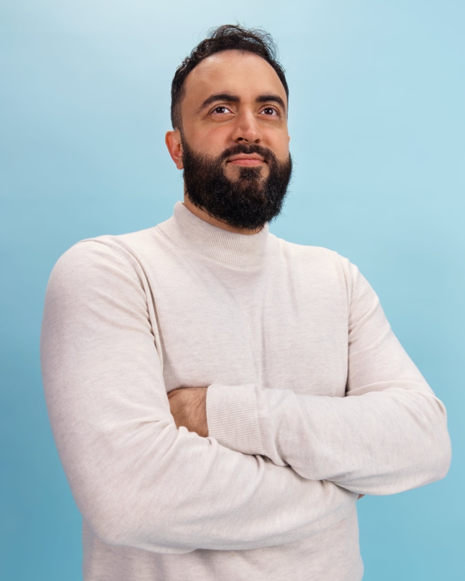 Retrato de Saamer Mansoor.