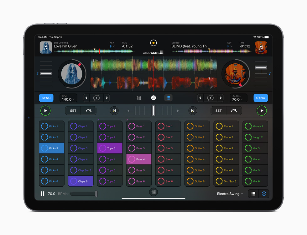 iPad Air met daarop djay Pro AI.