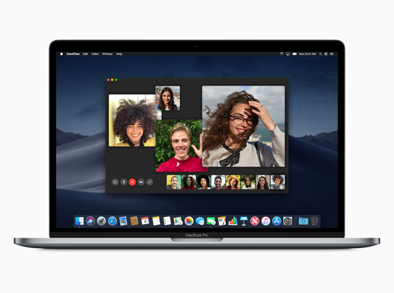 Démo de l’application FaceTime multivoie sur un MacBook