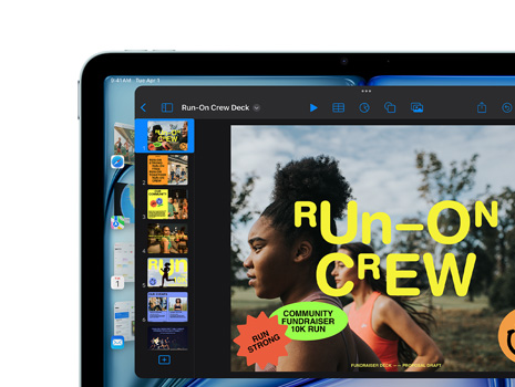 iPad 上展示 Keynote 簡報。