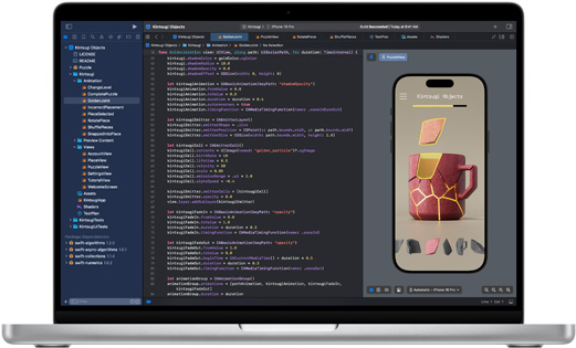 Xcode App auf einem MacBook Pro