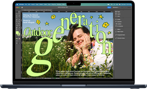 Adobe InDesign App auf einem MacBook Air