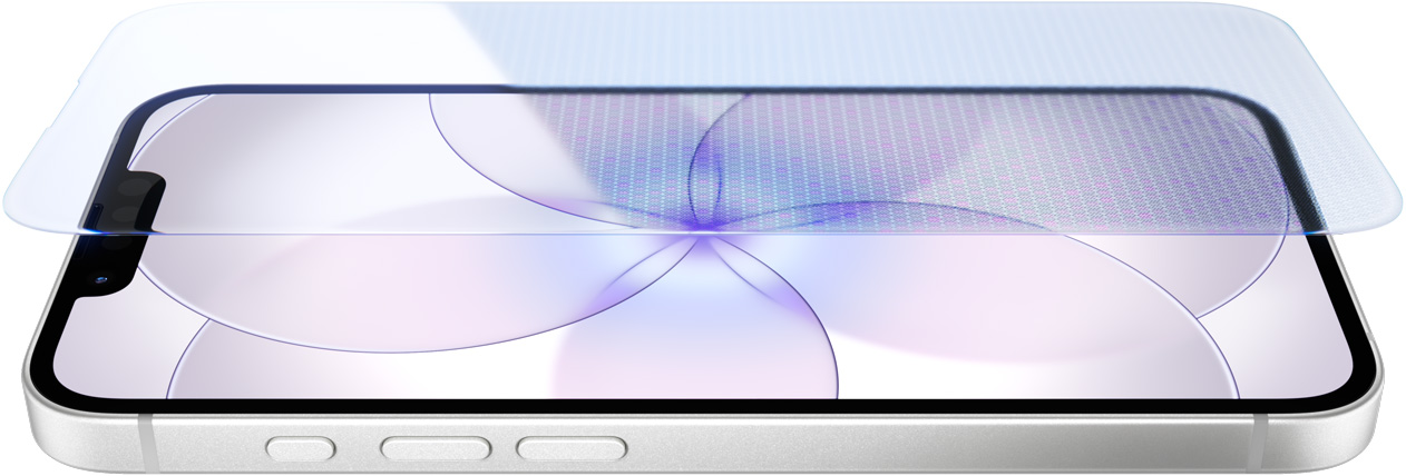 iPhone 17e, face avant avec Ceramic Shield 2, face latérale, coloris blanc, boutons: Action, réglage du volume