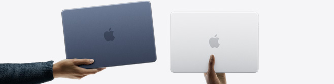 MacBook Neo laptops in more colours, each held in a different person's hand
